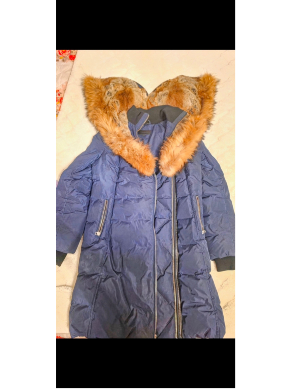 TRISH-F Powder Touch down coat with natural fur Signature Mackage Collar